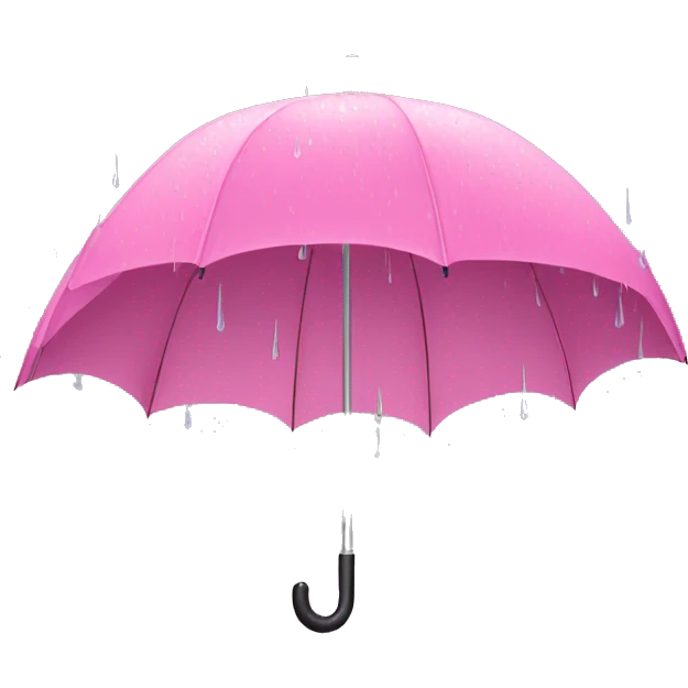 Raining on pink umbrella emoji