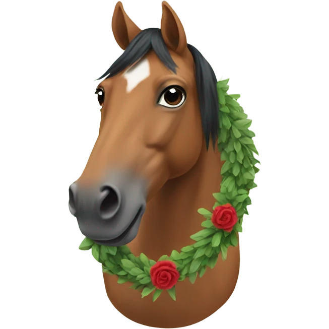 Horse wearing a wreath emoji