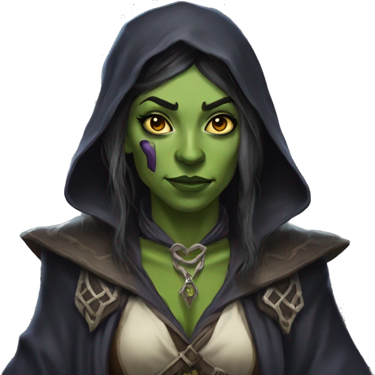 half-orc female wizard necromancer emoji