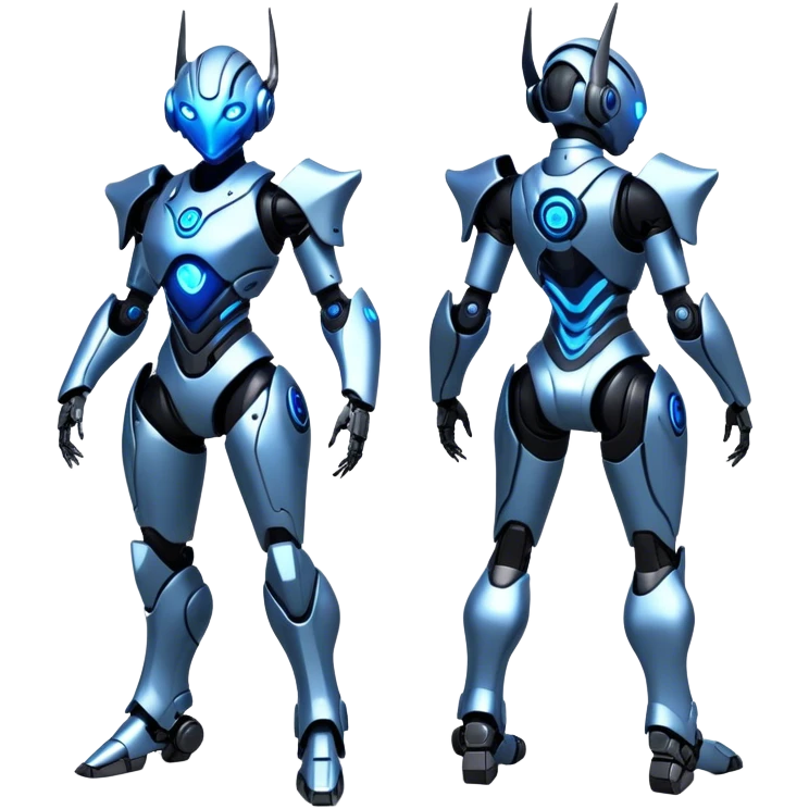 Modern Futuristic Cool Wicked Advanced Cyborg-Vernid-Trico-species by LiLaiRa full body emoji