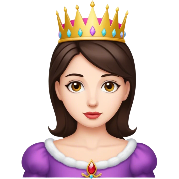 Brunette birthdau queen  emoji