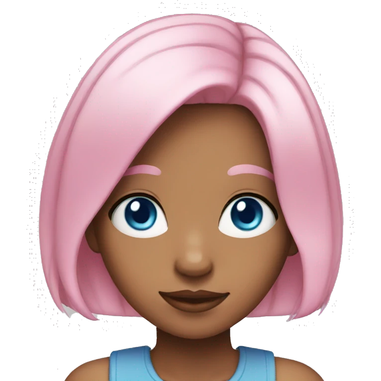 girl with pink hair and blue eyes emoji
