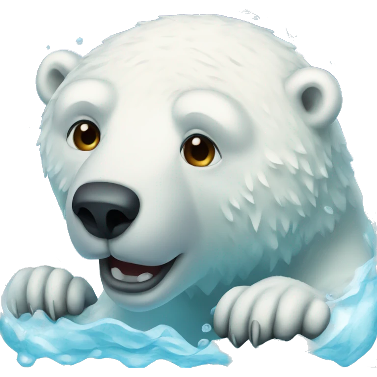 swimming polar bear emoji