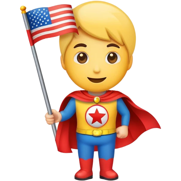super user emoji with flag design emoji