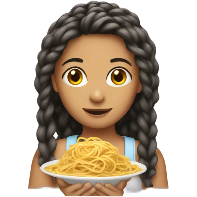 Girl with spaghetti in her hair emoji