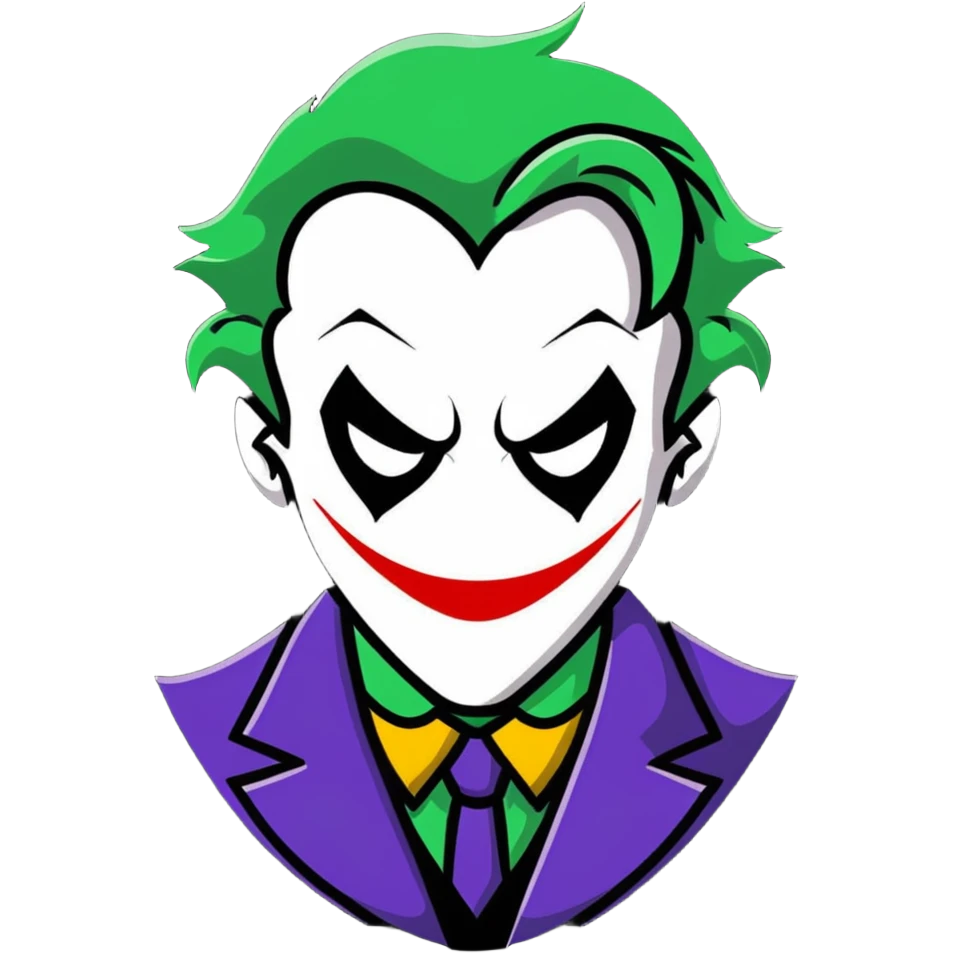 The Joker villain with a heart frame surrounding him emoji