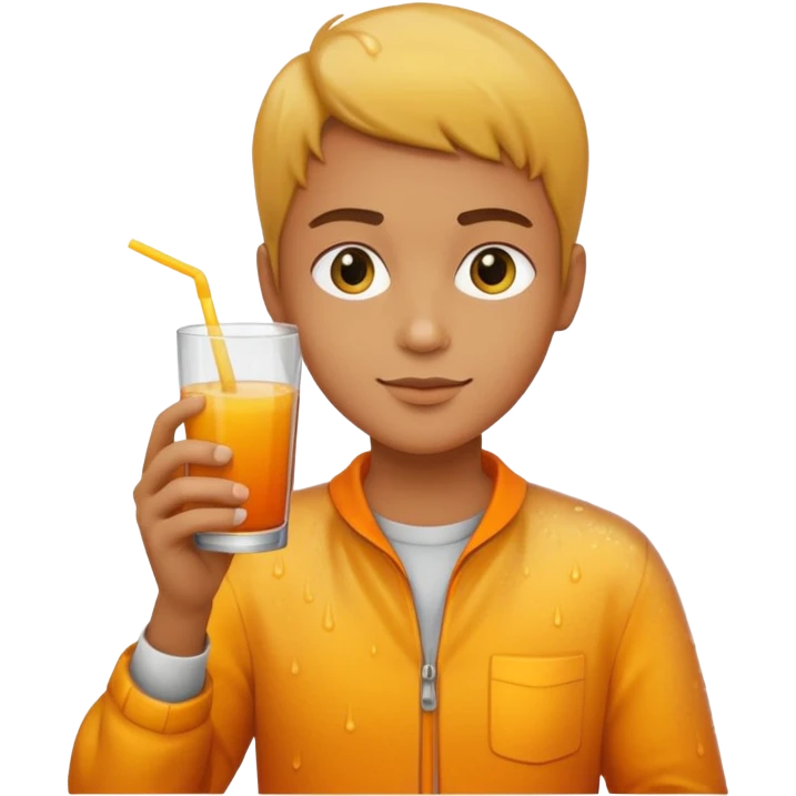 juice, colors yellow,orange,forest fruits, person emoji