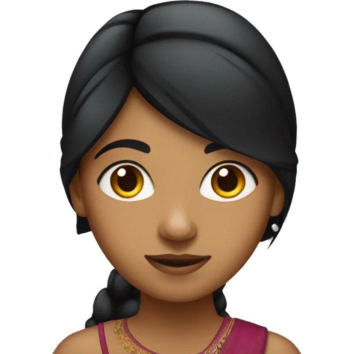 Indian girl with black hair emoji