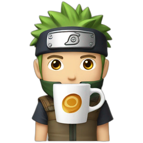 Naruto bois un café emoji