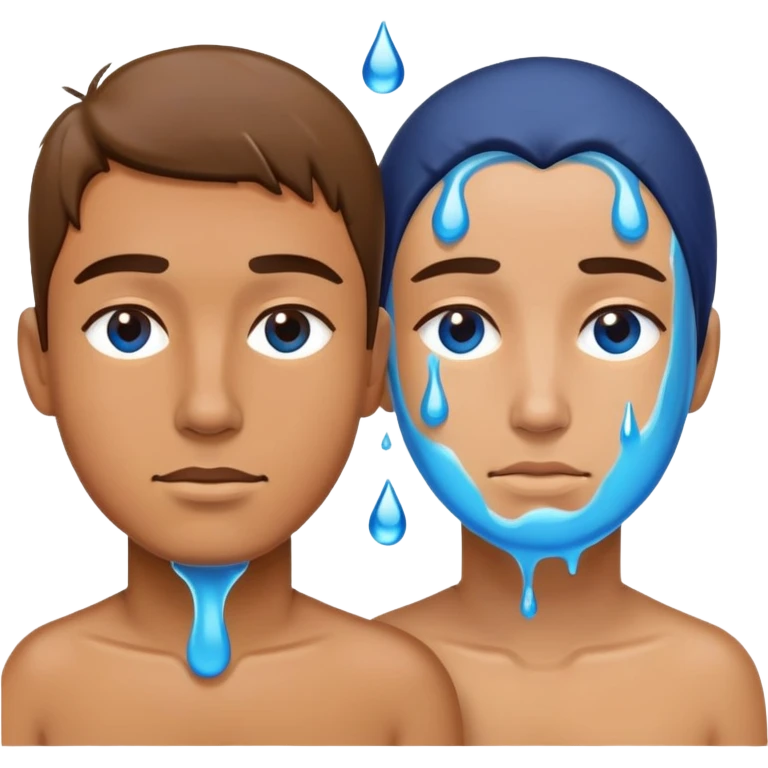 2 Humans blue water sweatting emoji