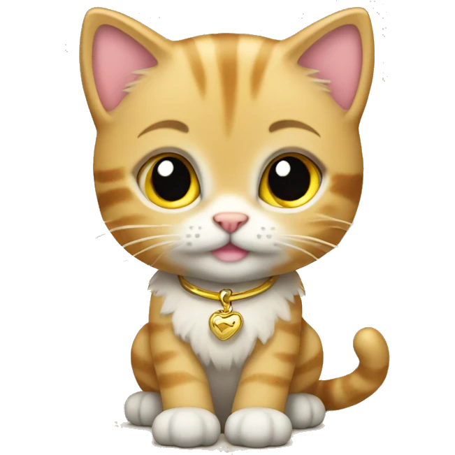 Golden Tabby Kitten mit Accessoires knuffig emoji