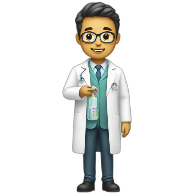 Person analyzing a product with a lab coat emoji