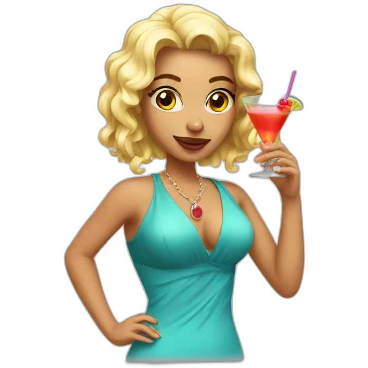 hot girl with cocktail emoji