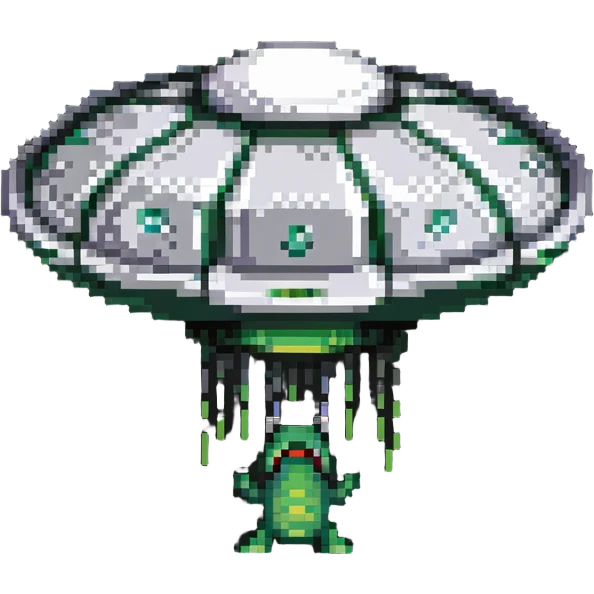 flying saucer abducting a crocodile emoji