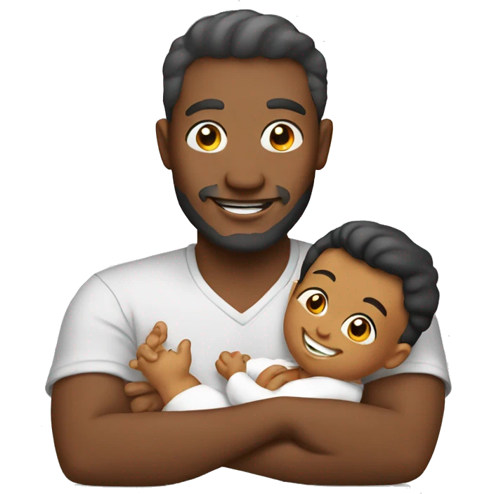 happy father with baby emoji