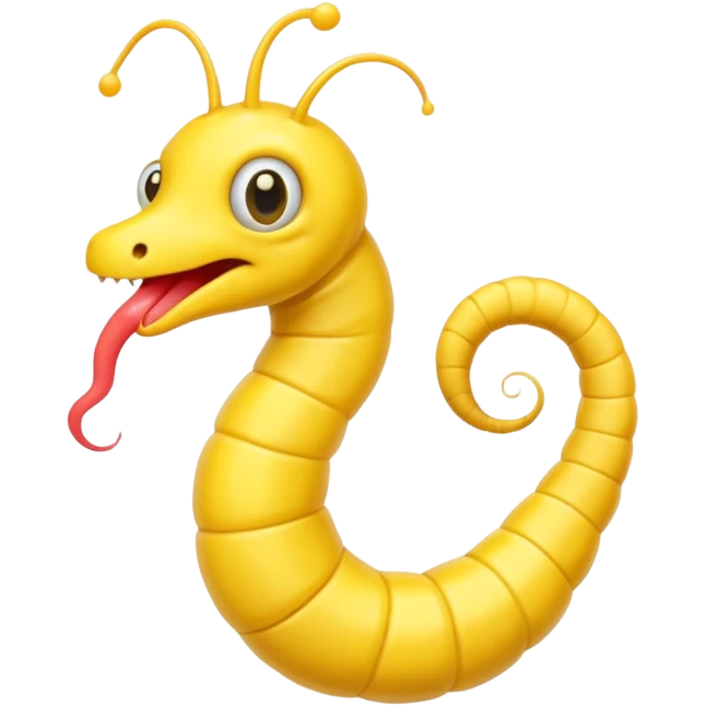 Yellow worm with a weird head emoji