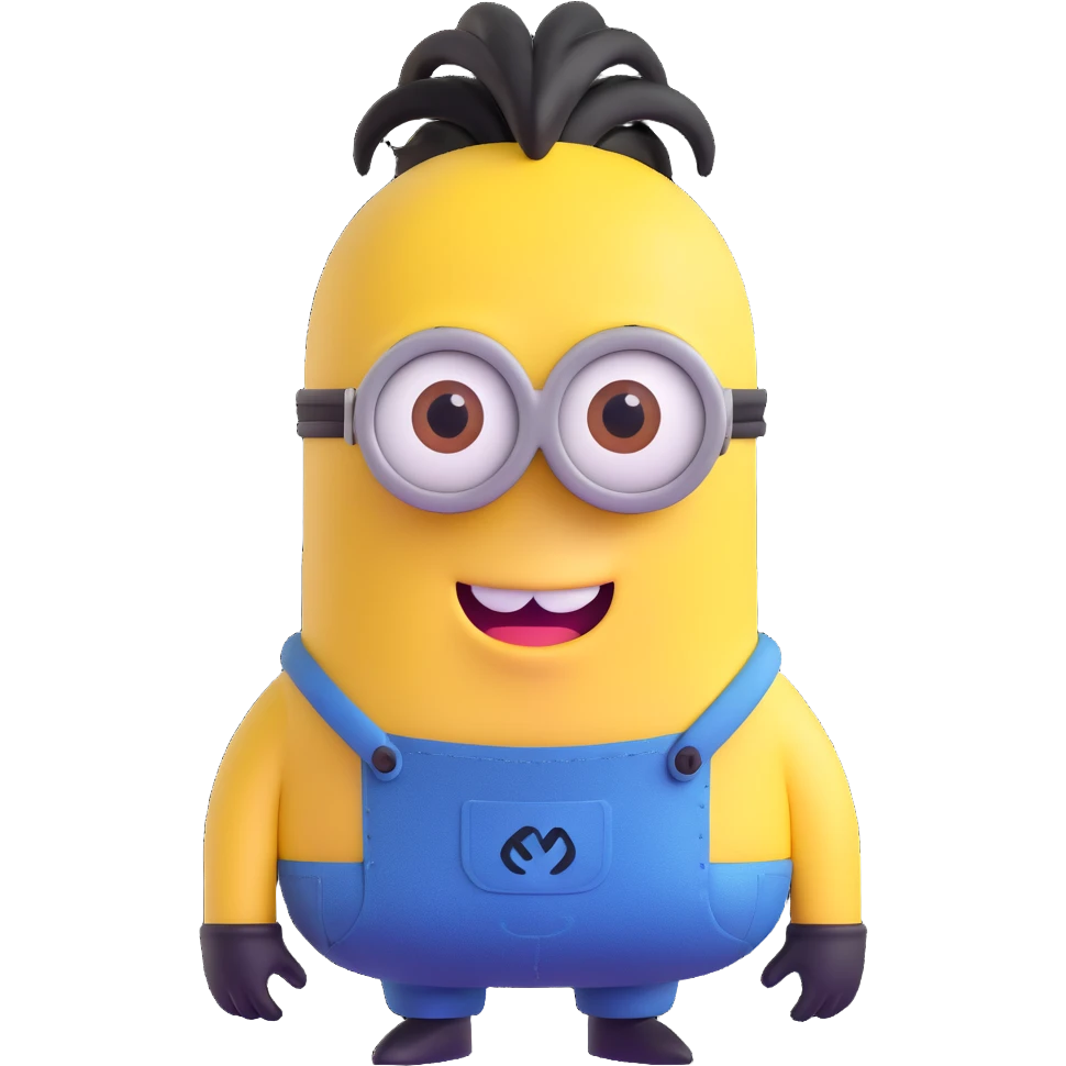 yellow minion character with ponytail hairstyle emoji