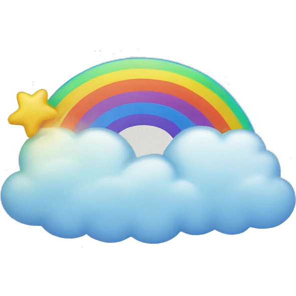 Rainbow and cloud emoji
