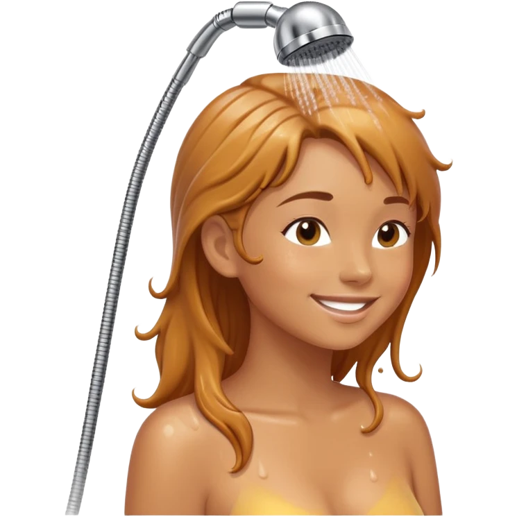 side profile of woman in shower emoji emoji