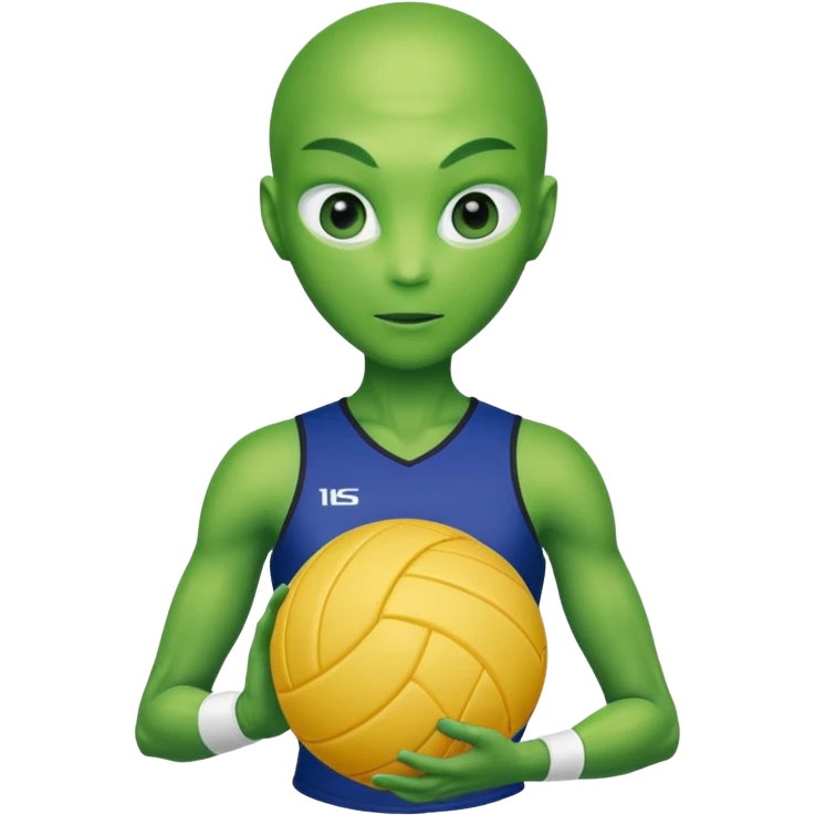 volleyball player, alien, with volleyball ball emoji