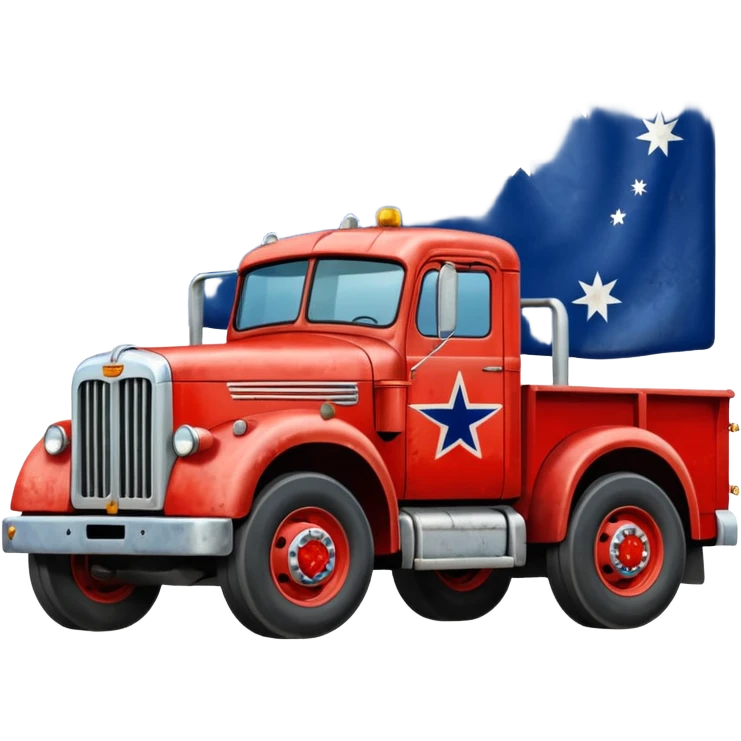 Old Mack truck with Australian flag decal on door emoji