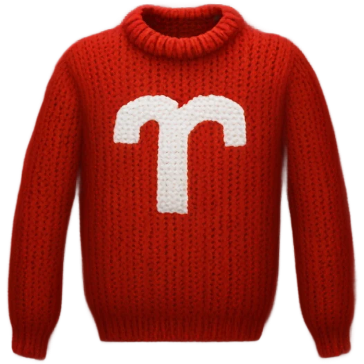 Harry Potter red knitted sweater with a letter R emoji