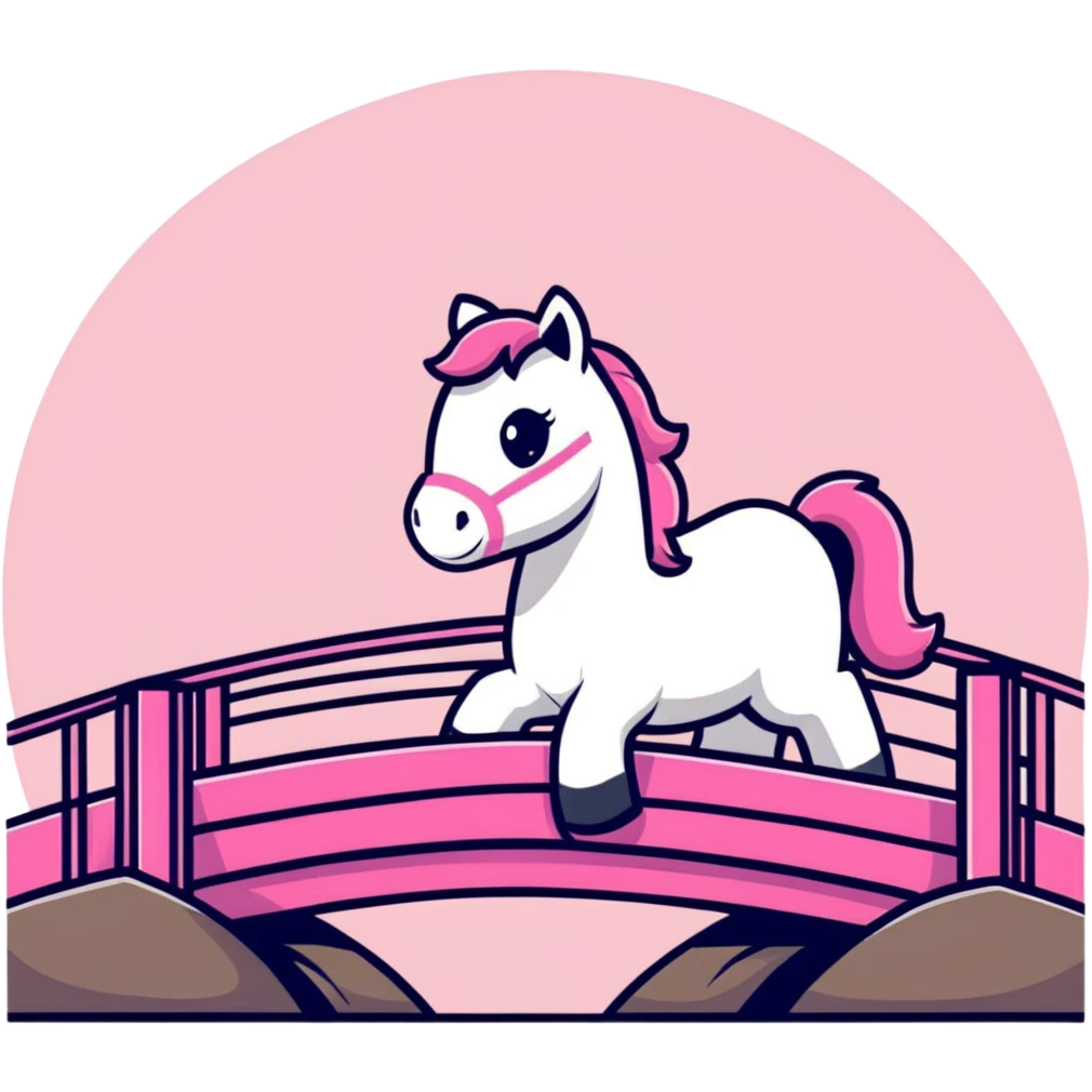 Horse with pink bridge  emoji