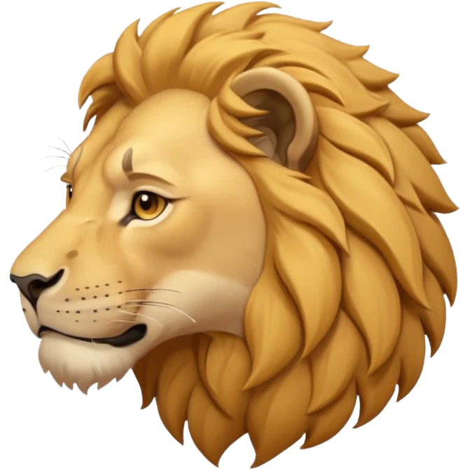 panthera leo male style wild, full flat  cute side profile design in 3d soft l centered composition cartoon style128x128 pixels emoji