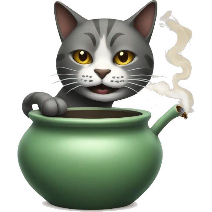 Pot smoking cat emoji