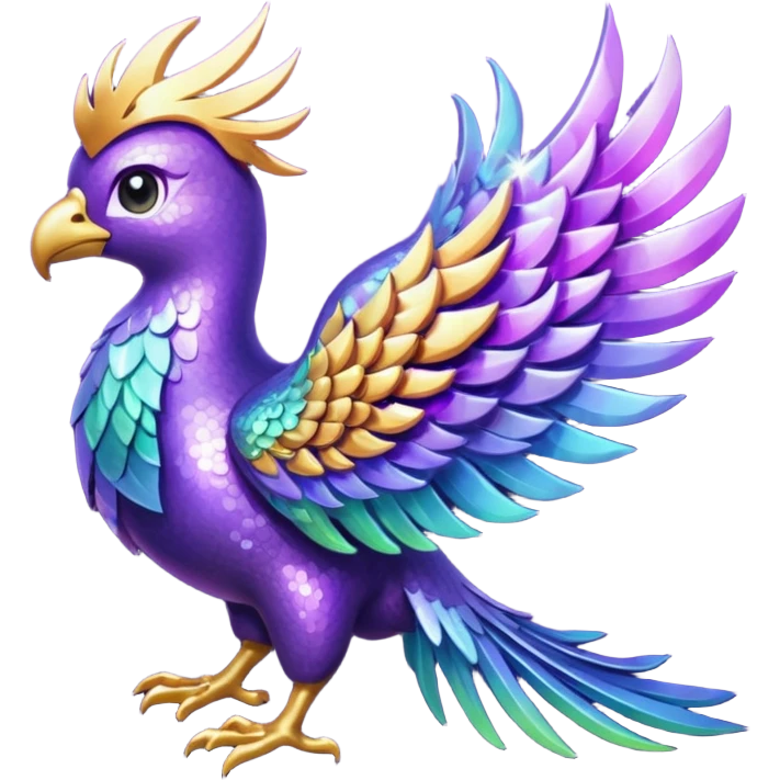 glitter purple phoenix emoji