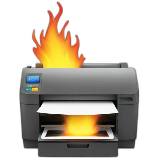 Printer on fire emoji
