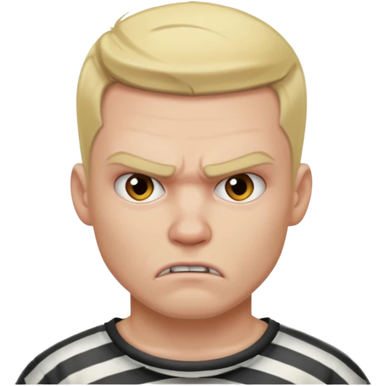 angry blonde tattooed male prisoner emoji