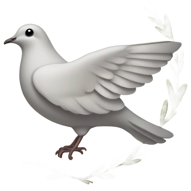 a dove with a wreath of peace emoji
