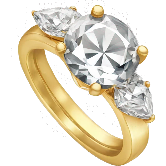 Engagement ring gold with diamond emoji