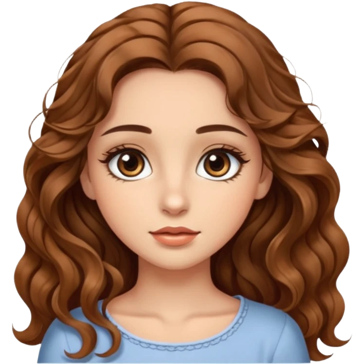 big brown eye long lashes wavy brown hair wheat skin beautiful girl  emoji