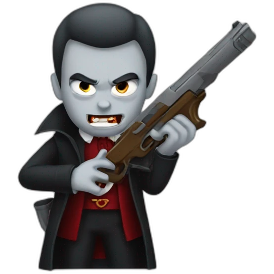 Vampire holding gun emoji