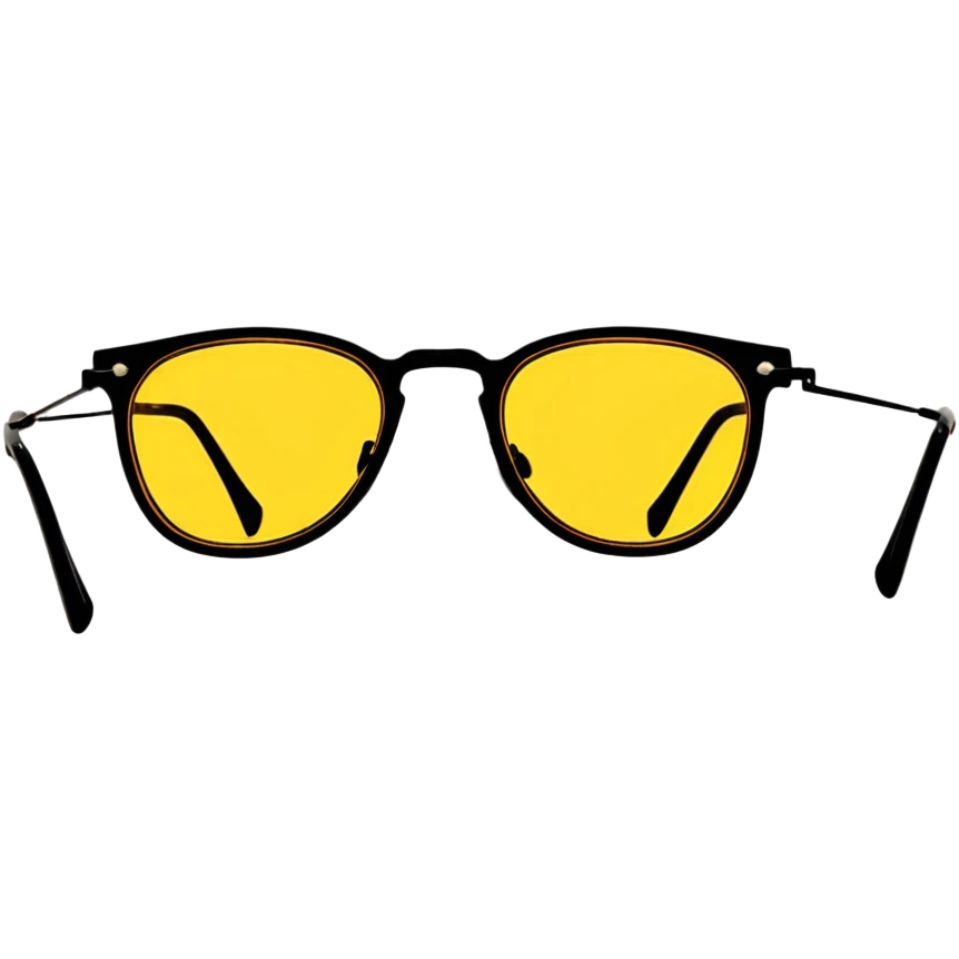 Vintage 70s sunglasses with yellow gradient lenses and thick brown plastic frames emoji