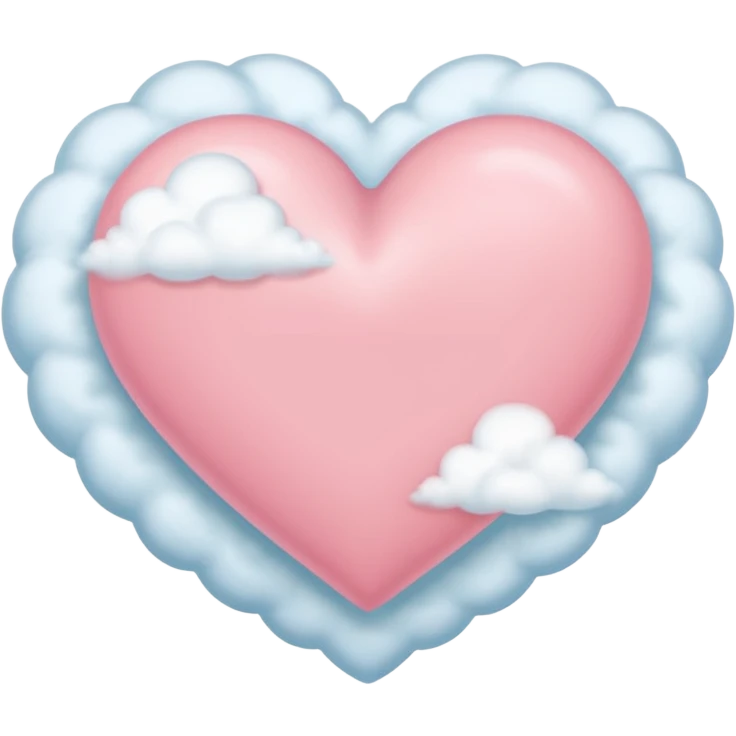pastel heart with a soft cloud center emoji