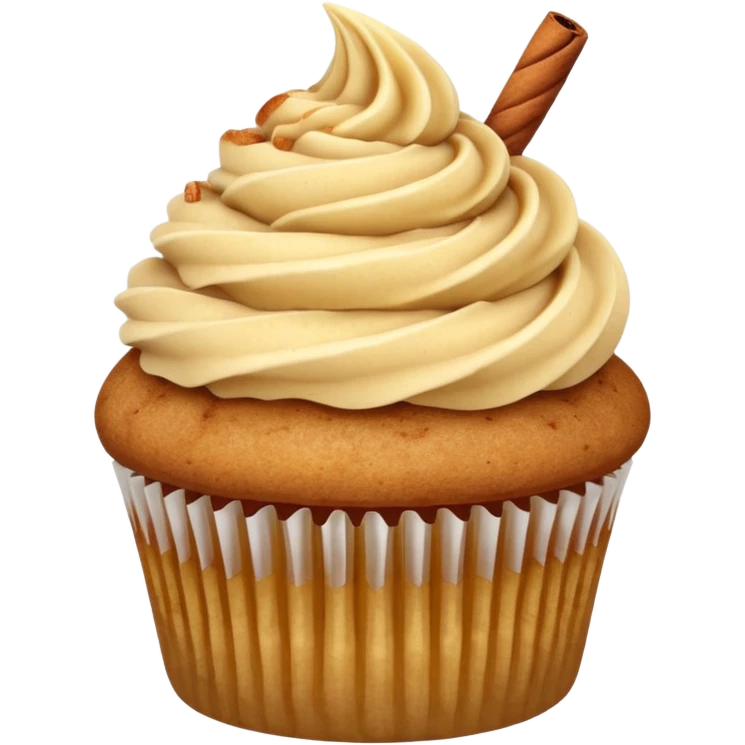  chai cupcake with cinnamon apple topping  emoji