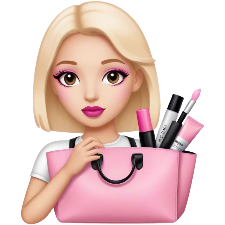 A pink girl with a Sephora bag emoji