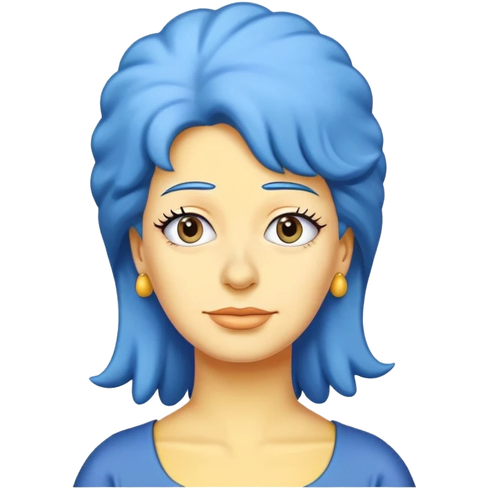 Marge Simpson with her tall blue hair emoji