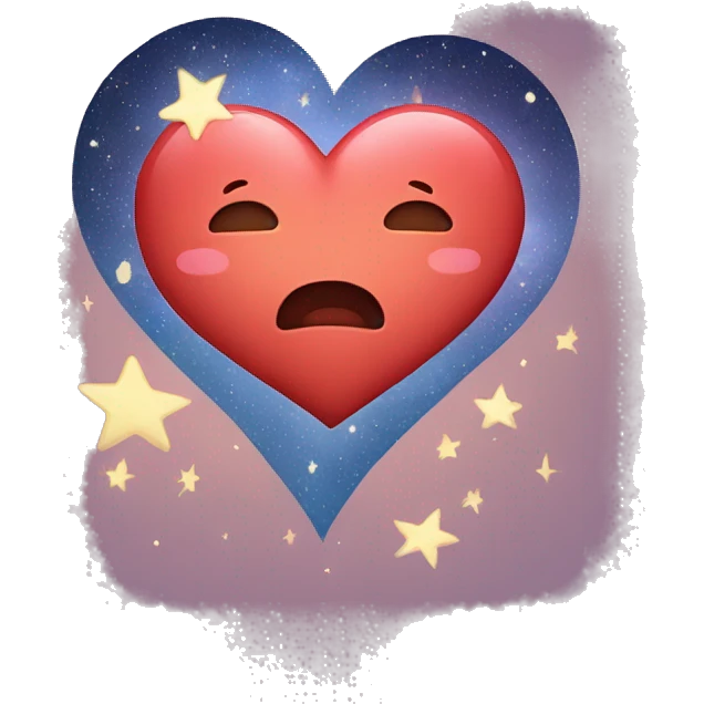 a heart melting and with stars around  emoji