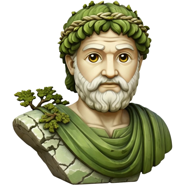 Greek sculpture with moss emoji