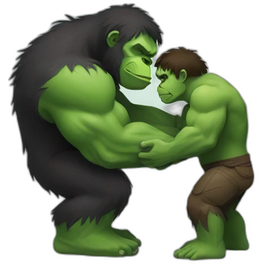 Ape hugging hulk emoji