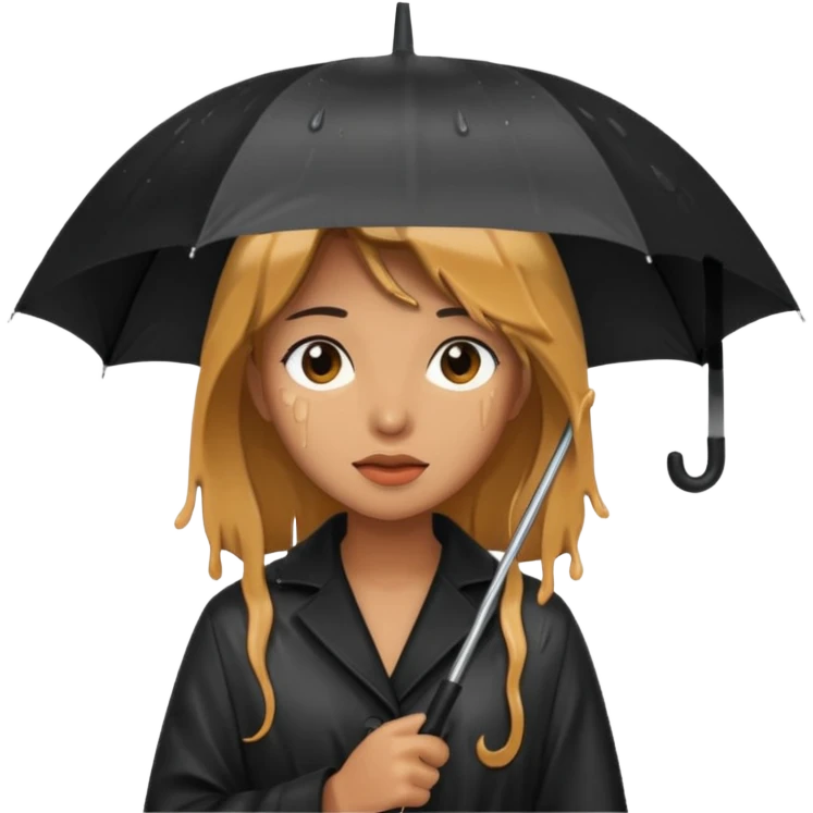 she getting wet (umbrella, dripping hair) emoji