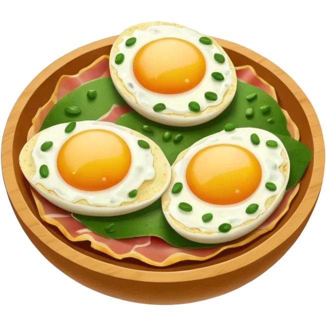 Huevos con llemas verdes con jamon verde emoji