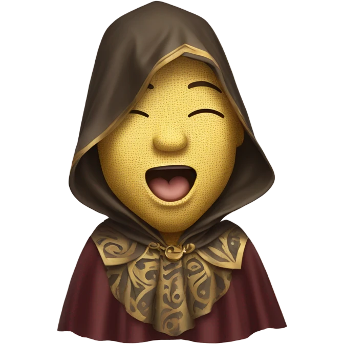 Yawning emoji with a cape emoji