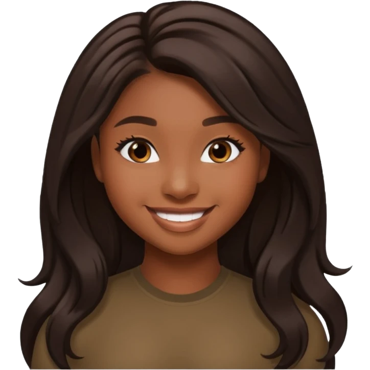 Normani with long dark brown hair emoji