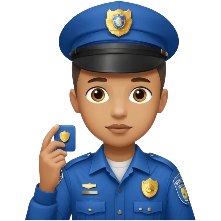 Ragazzo con cappello Nike mulatto che col Police in su emoji