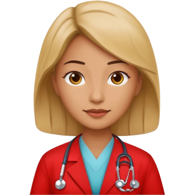 woman doctor with red uniform emoji